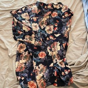 Half Sleeve Floral Swim Cover